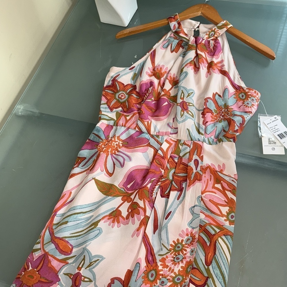 Julia Jordan Slip Dress Julia Jordan Flowy Multicolored Halter Dress  Size 2 - Picture 5 of 11